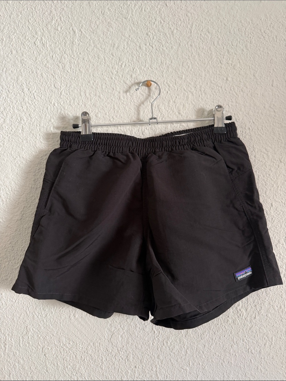 Patagonia Black Running Shorts with Elastic Waist
